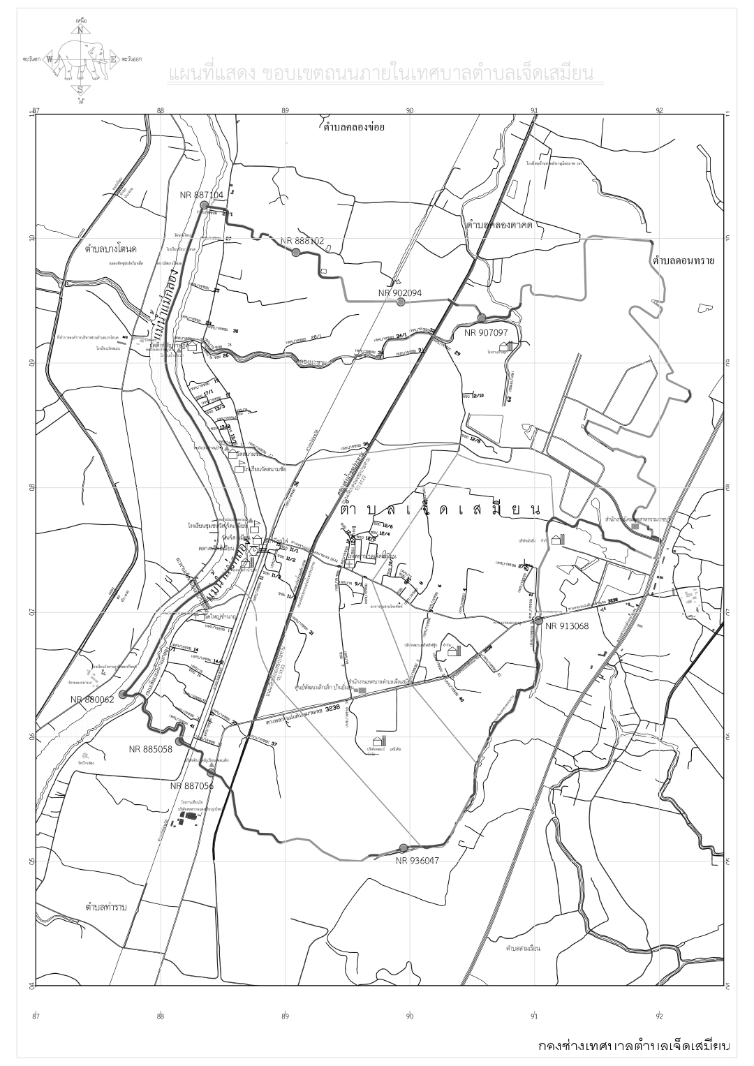 แผนที่เทศบาลตำบลเจ็ดเสมียน